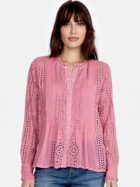 🌸Gorgeous Johnny Was XL Sveta Eyelet Embroidered Blouse EUC